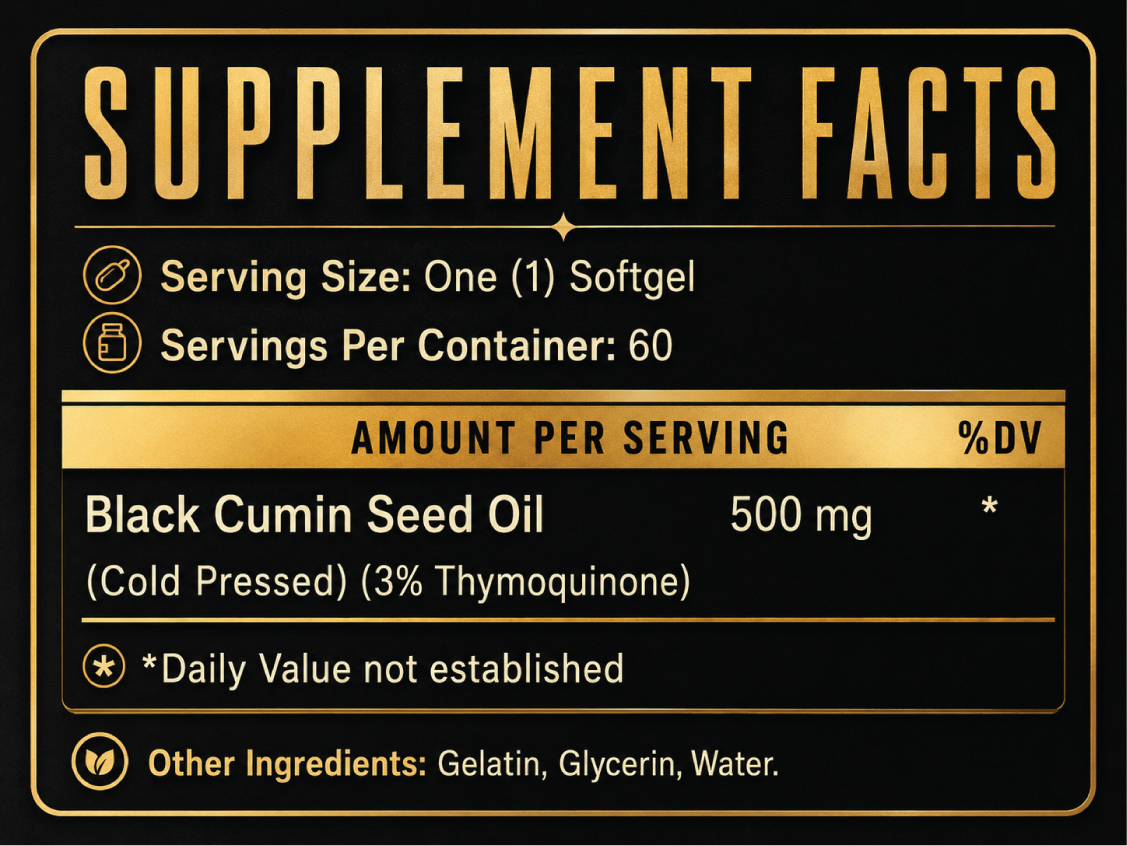 Black Cumin Seed Oil (60 Softgels)