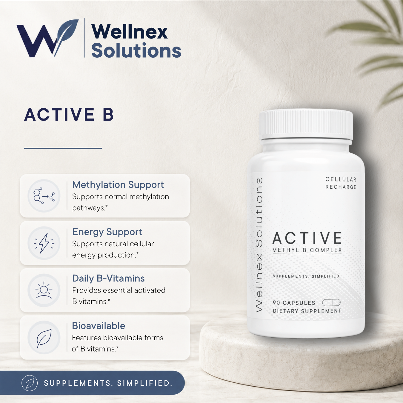 Active Methyl B Complex (90 Capsules)