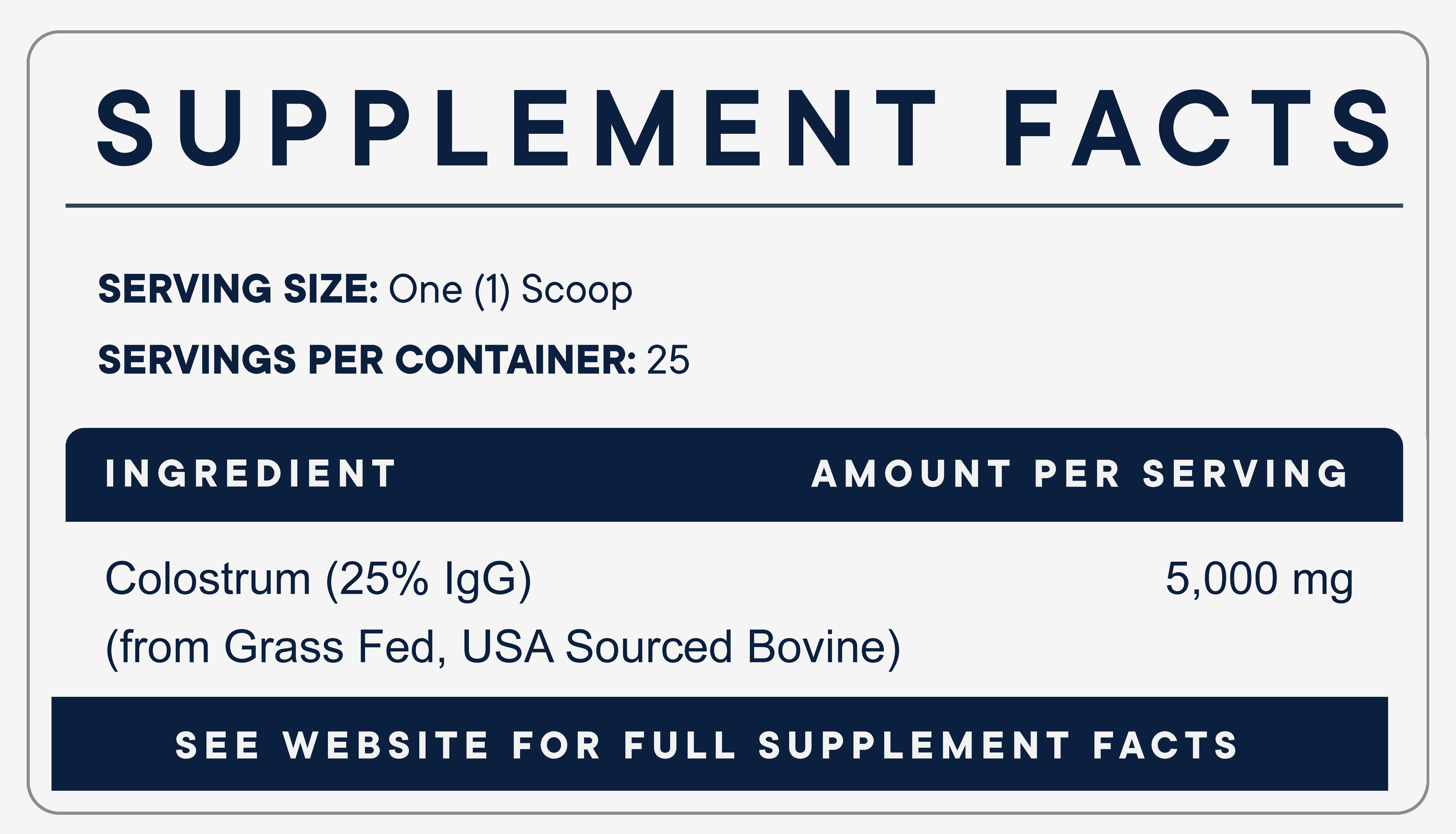 Colostrum Pure Powder (25 Servings)