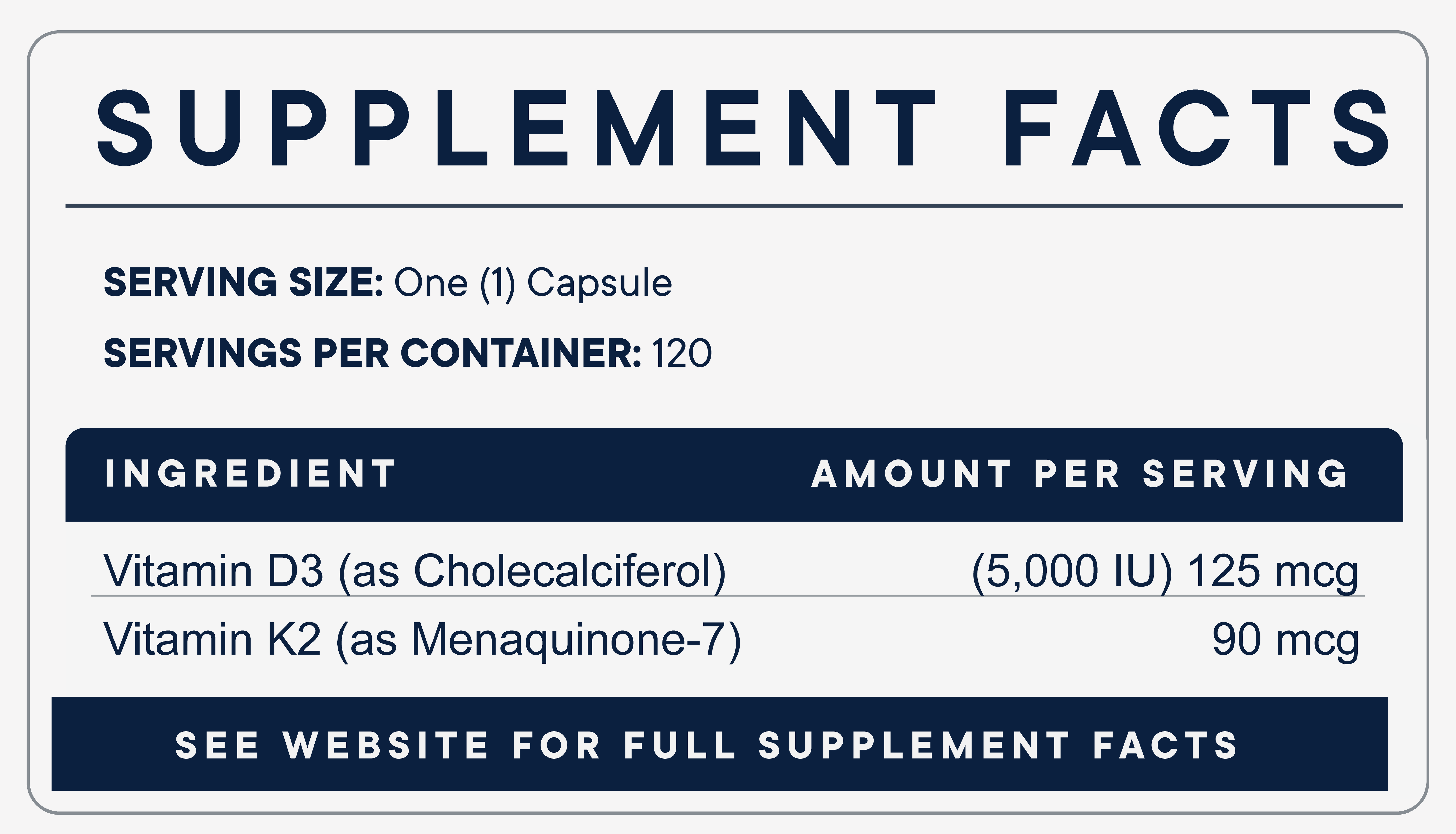 Active D3K2 (120 Capsules)